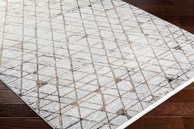 Surya Obsession Obn-2302 Cream, Light Gray, Gray, Black, Light Brown, Brown Rug.