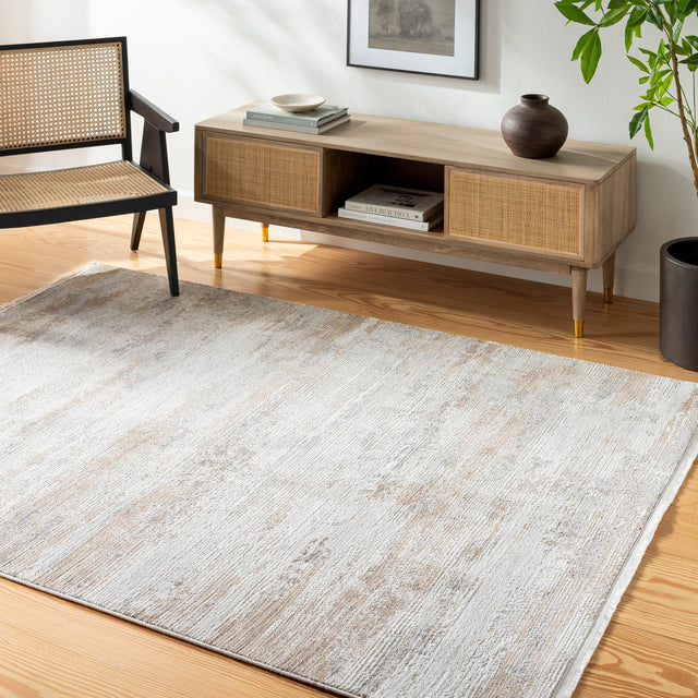 Surya Obsession Obn-2303 Light Gray, Cream, Gray, Light Brown, Charcoal Rug.