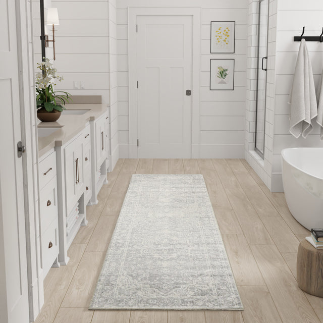 Nourison Astra Machine Washable ASW12 Machine Made Grey Rug