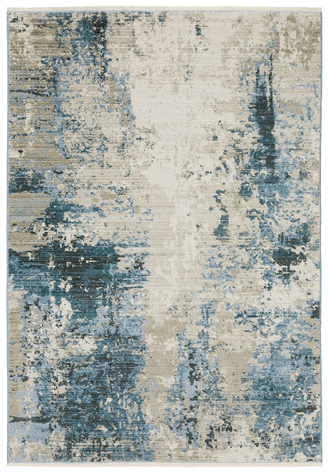 Oriental Weavers Bauer 041L2 Blue/ Beige Rug.