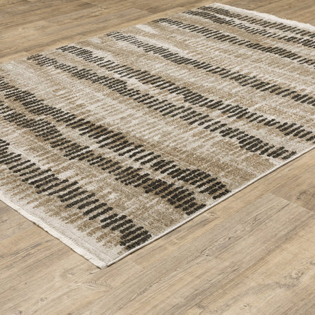 Oriental Weavers Bauer 8120D Beige/ Charcoal Rug.
