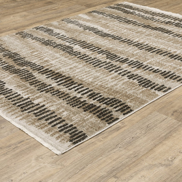 Oriental Weavers Bauer 8120D Beige/ Charcoal Rug.