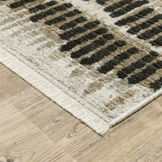Oriental Weavers Bauer 8120D Beige/ Charcoal Rug.