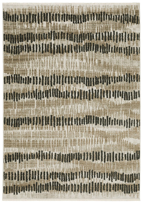 Oriental Weavers Bauer 8120D Beige/ Charcoal Rug.