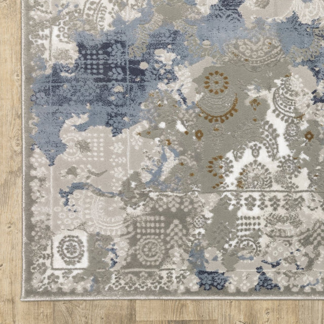 Oriental Weavers Easton 3313Q Beige/ Blue Rug.