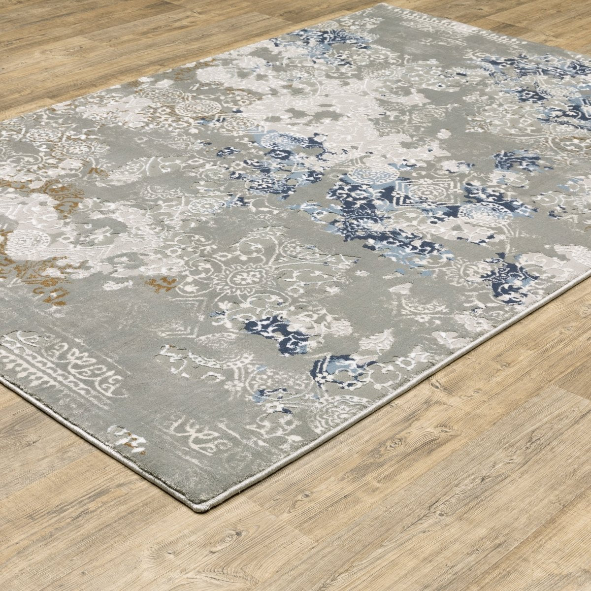 Oriental Weavers Easton 7111F Grey/ Blue Rug.