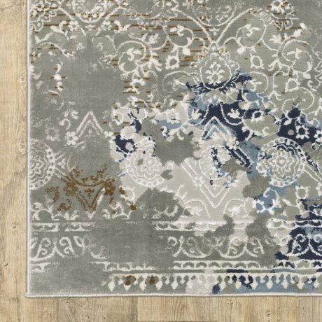 Oriental Weavers Easton 7111F Grey/ Blue Rug.