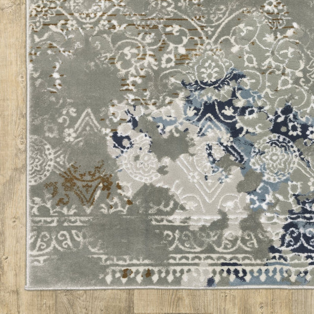Oriental Weavers Easton 7111F Grey/ Blue Rug.