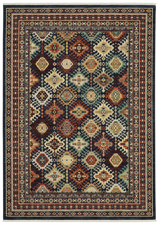Oriental Weavers Lilihan 003B6 Navy/ Multi Rug.