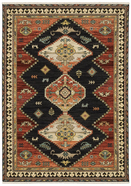 Oriental Weavers Lilihan 051K6 Navy/ Multi Rug.