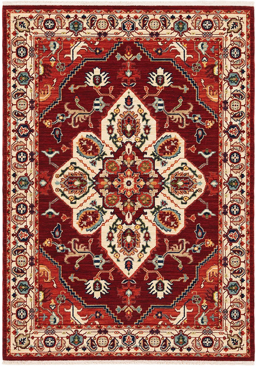 Oriental Weavers Lilihan 5502C Red/ Ivory Rug.