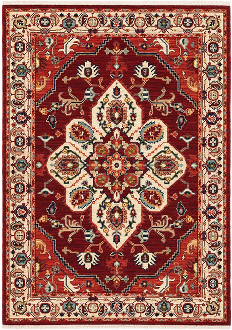 Oriental Weavers Lilihan 5502C Red/ Ivory Rug.