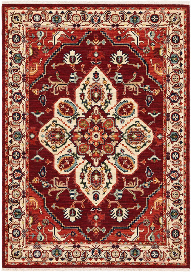 Oriental Weavers Lilihan 5502C Red/ Ivory Rug.