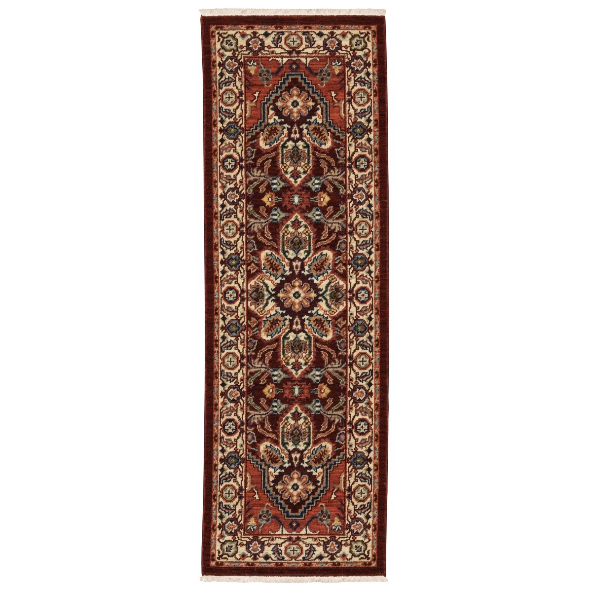 Oriental Weavers Lilihan 5502C Red/ Ivory Rug.