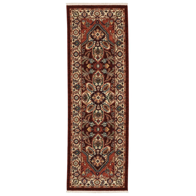Oriental Weavers Lilihan 5502C Red/ Ivory Rug.
