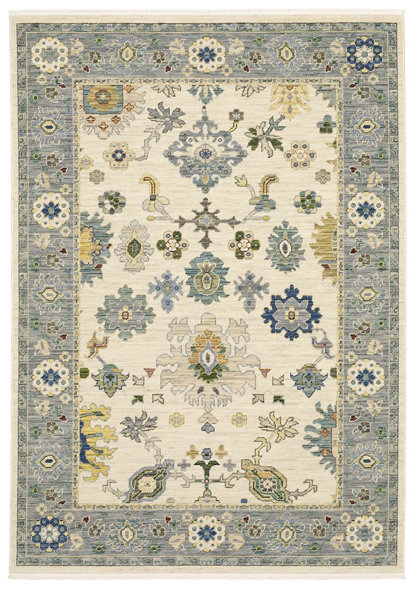 Oriental Weavers Lucca 846H1 Ivory/ Blue Rug.