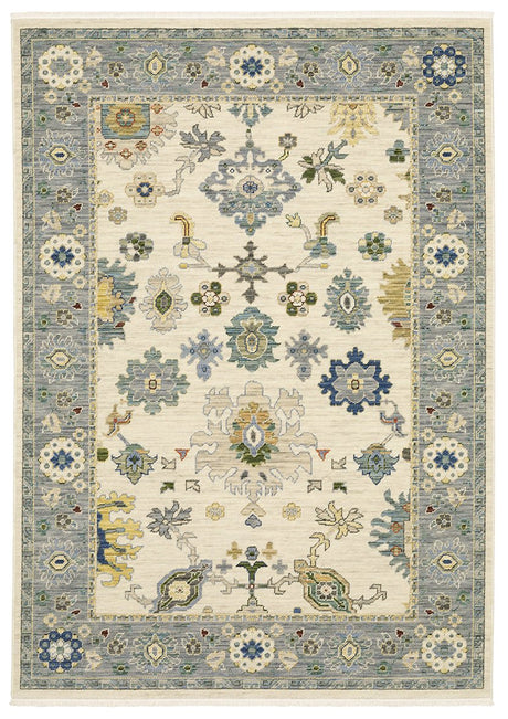 Oriental Weavers Lucca 846H1 Ivory/ Blue Rug.