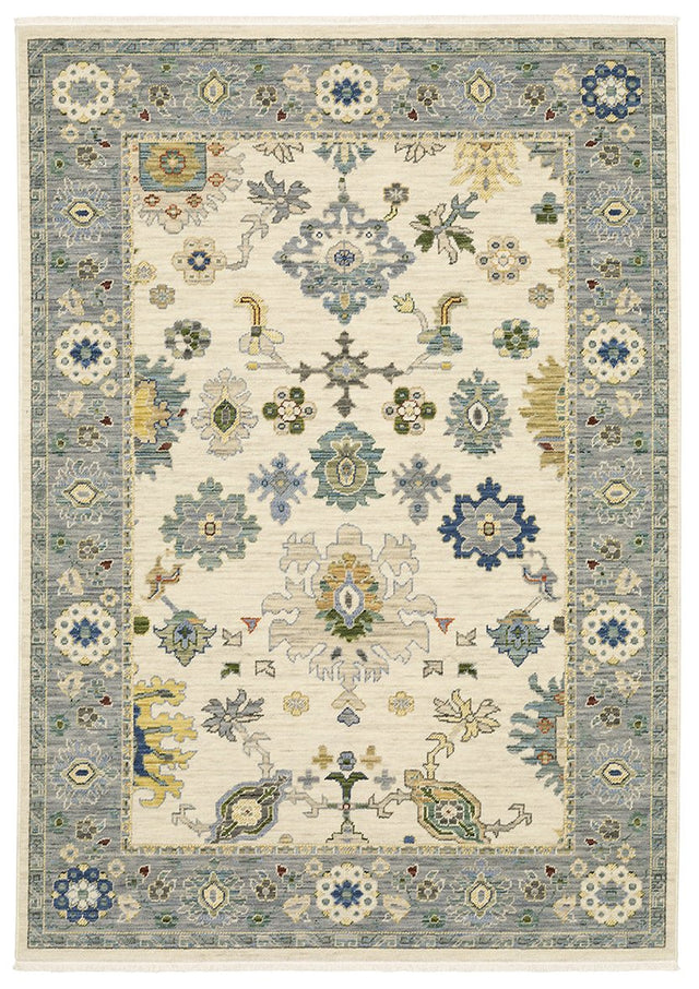Oriental Weavers Lucca 846H1 Ivory/ Blue Rug.