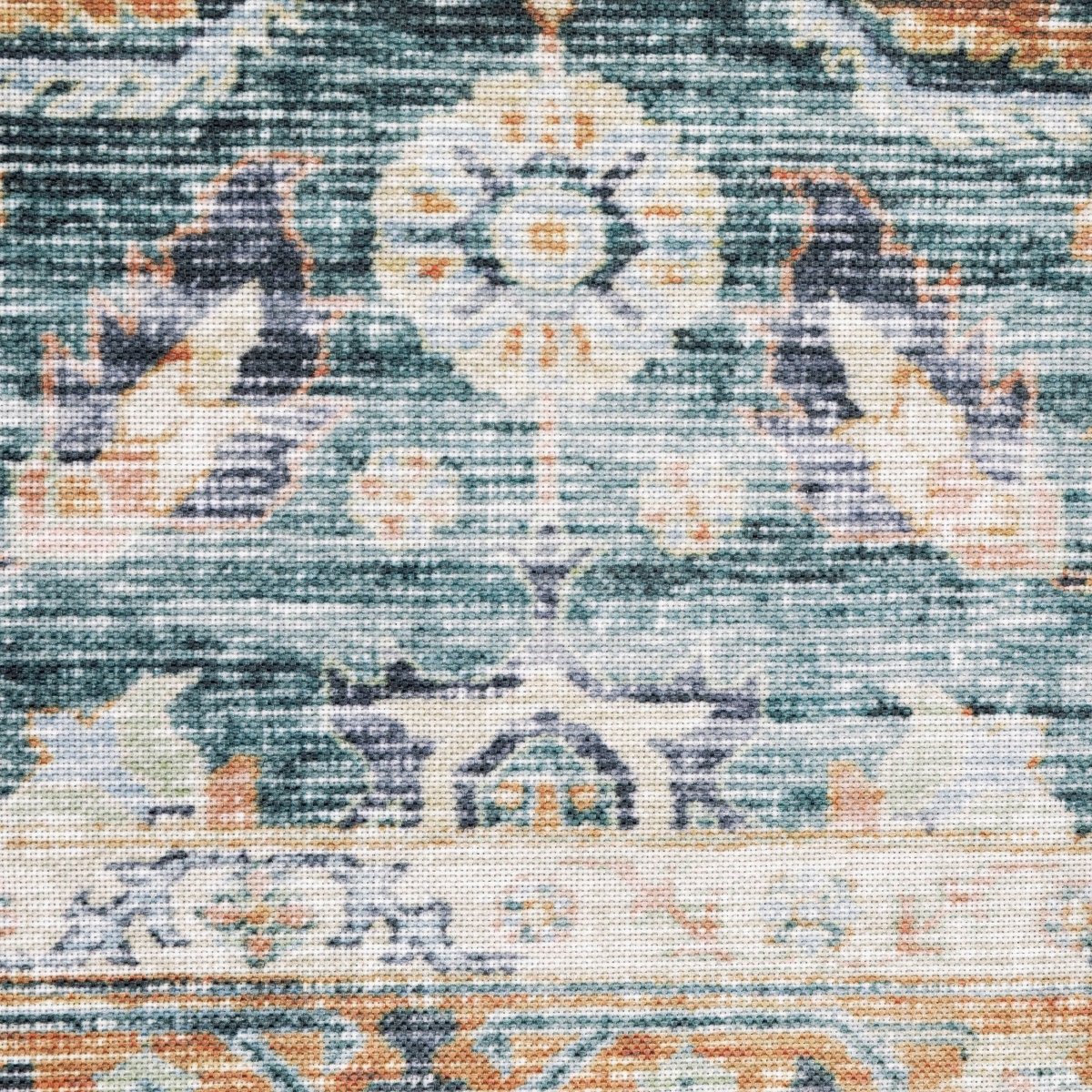 Oriental Weavers Machine Washable Charleston Cha06 Blue/ Rust Rug.