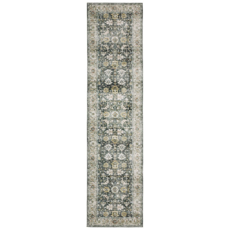 Oriental Weavers Machine Washable Charleston Cha09 Charcoal/ Gold Rug.