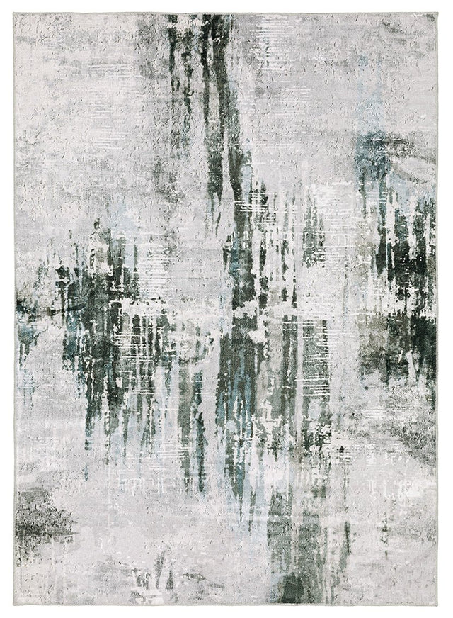 Oriental Weavers Machine Washable Malibu Mal03 Grey/ Multi Rug.