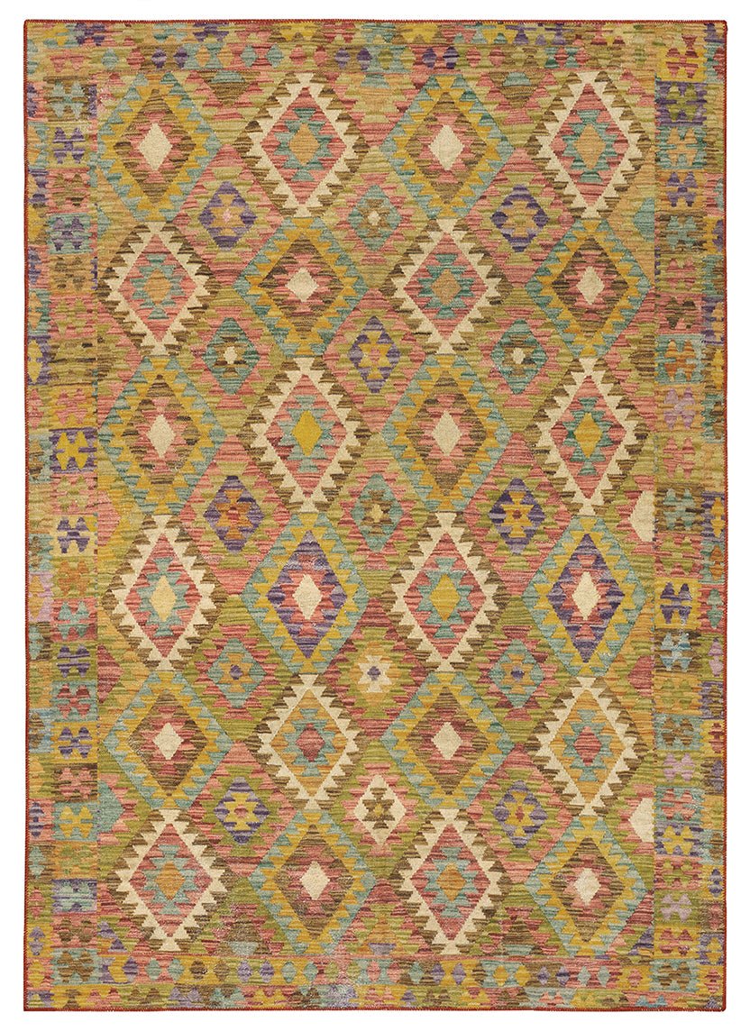 Oriental Weavers Machine Washable Malibu Mal07 Gold/ Multi Rug.