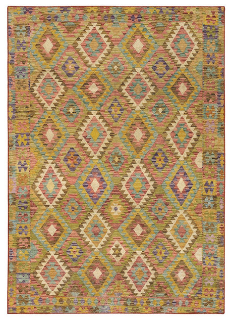 Oriental Weavers Machine Washable Malibu Mal07 Gold/ Multi Rug.