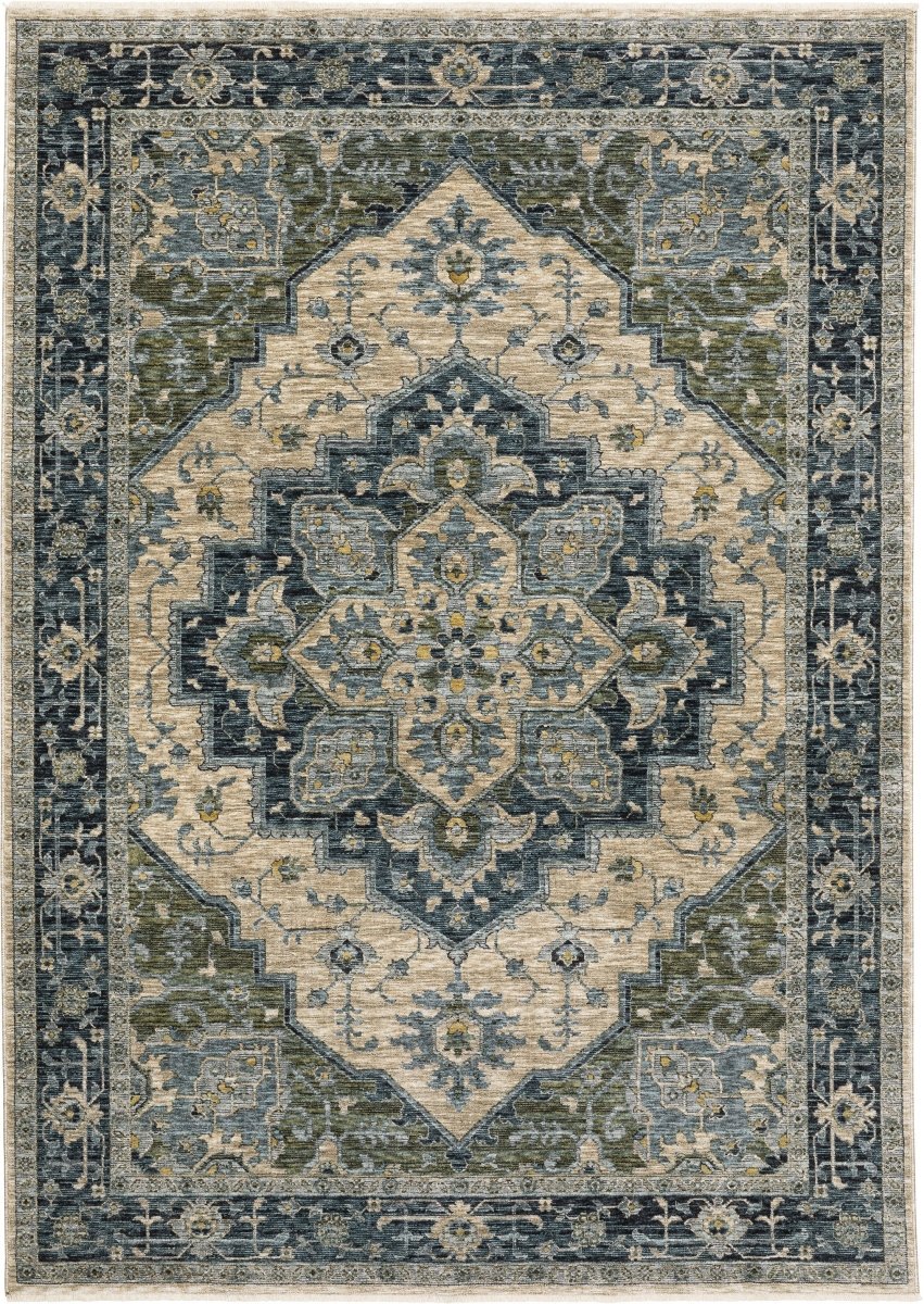 Oriental Weavers Sphinx Aberdeen 051G1 Blue/ Beige Rugs.