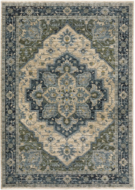 Oriental Weavers Sphinx Aberdeen 051G1 Blue/ Beige Rugs.