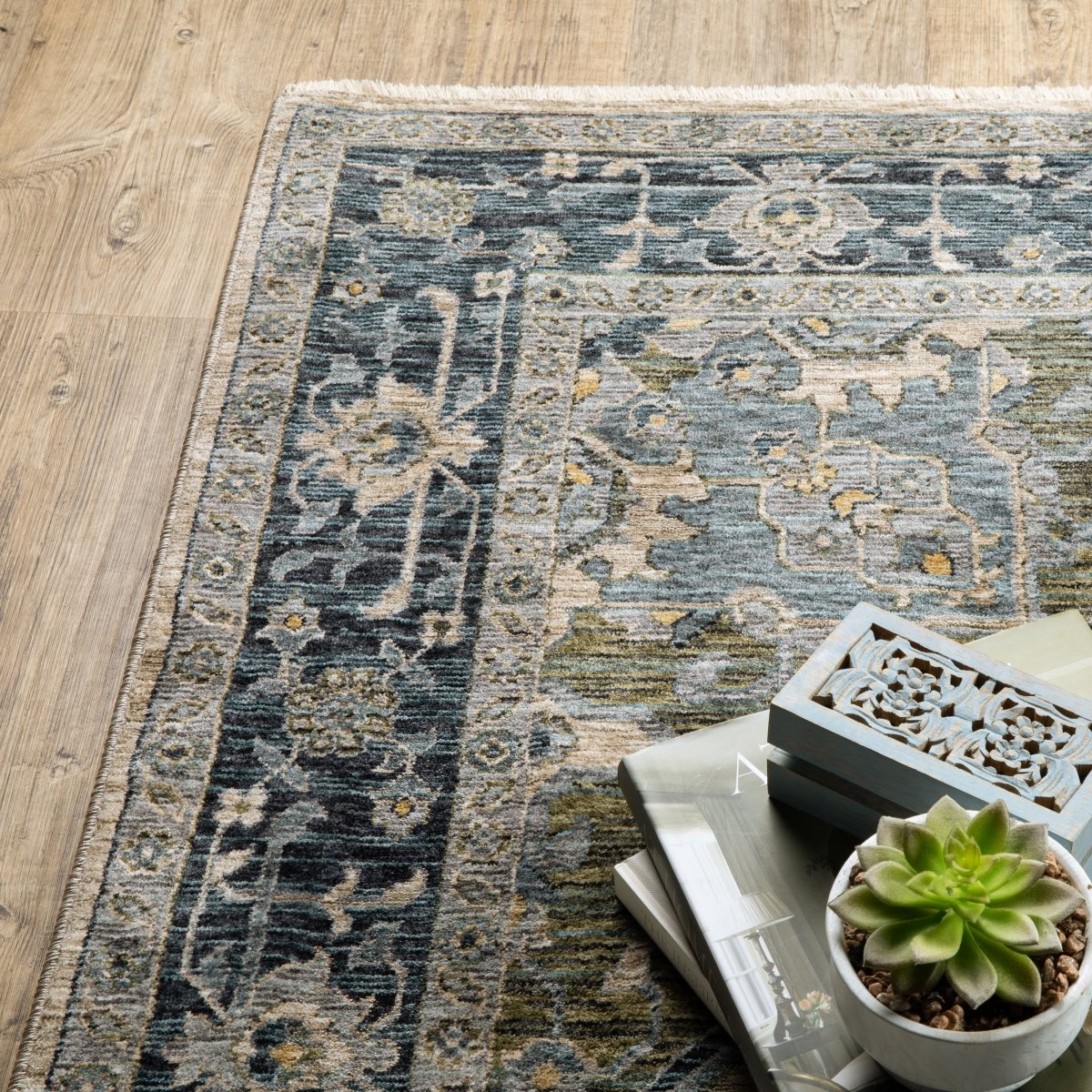 Oriental Weavers Sphinx Aberdeen 051G1 Blue/ Beige Rugs.