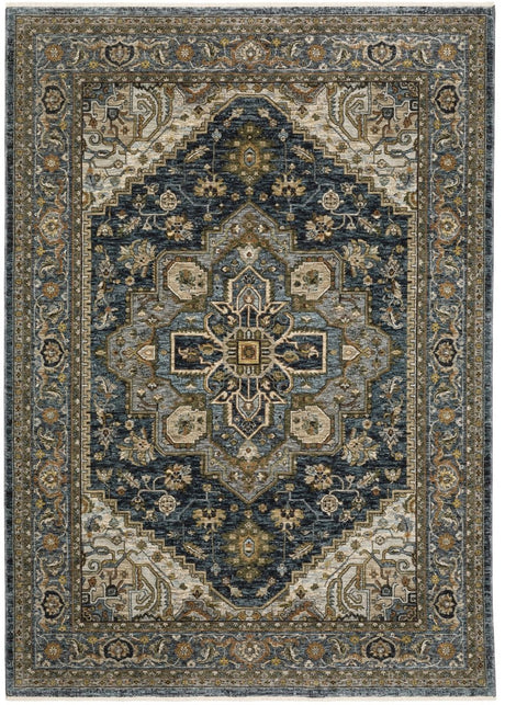 Oriental Weavers Sphinx Aberdeen 1144Q Blue/ Blue Rugs.
