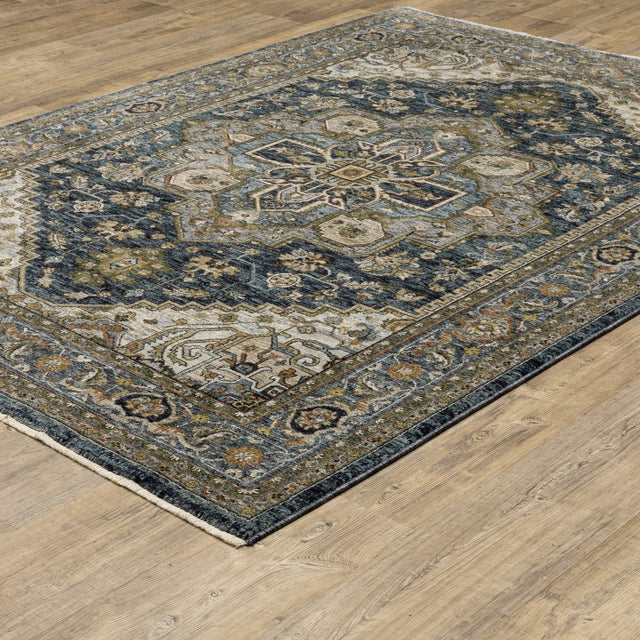 Oriental Weavers Sphinx Aberdeen 1144Q Blue/ Blue Rugs.