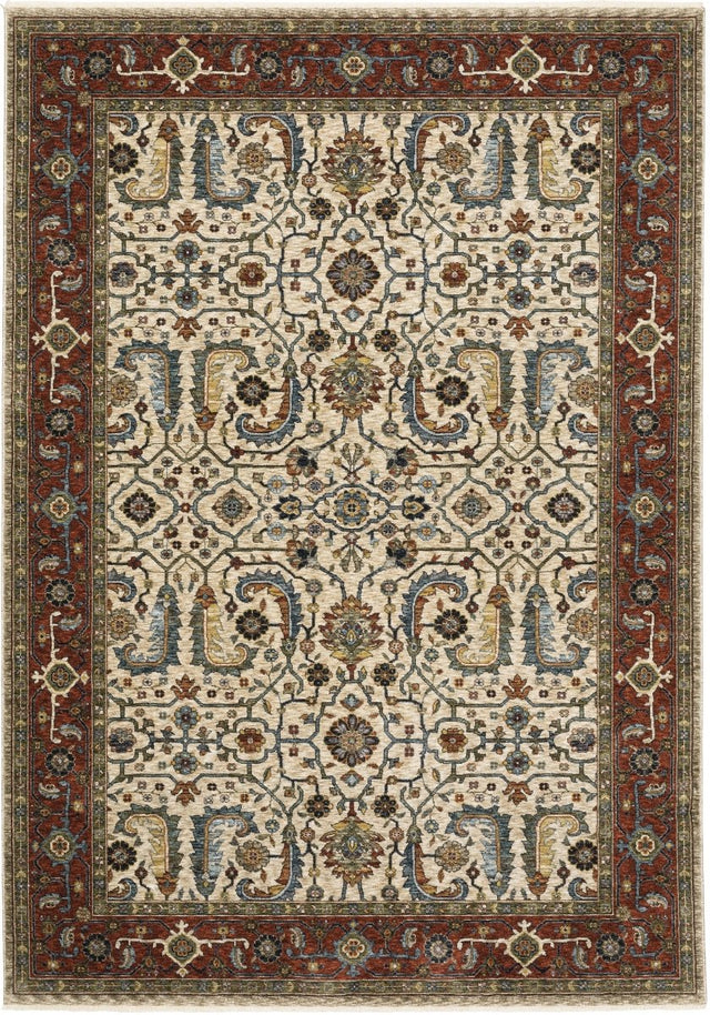 Oriental Weavers Sphinx Aberdeen 144D1 Ivory/ Red Rugs.