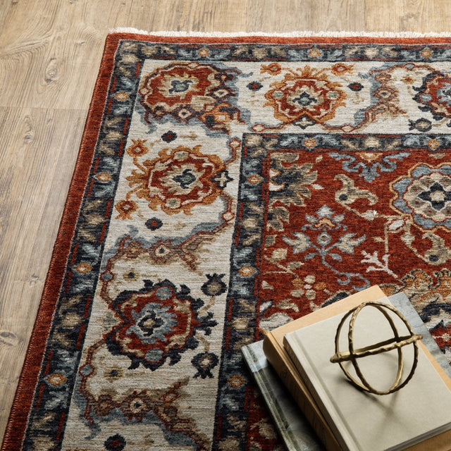 Oriental Weavers Sphinx Aberdeen 562R1 Red/ Ivory Rugs.