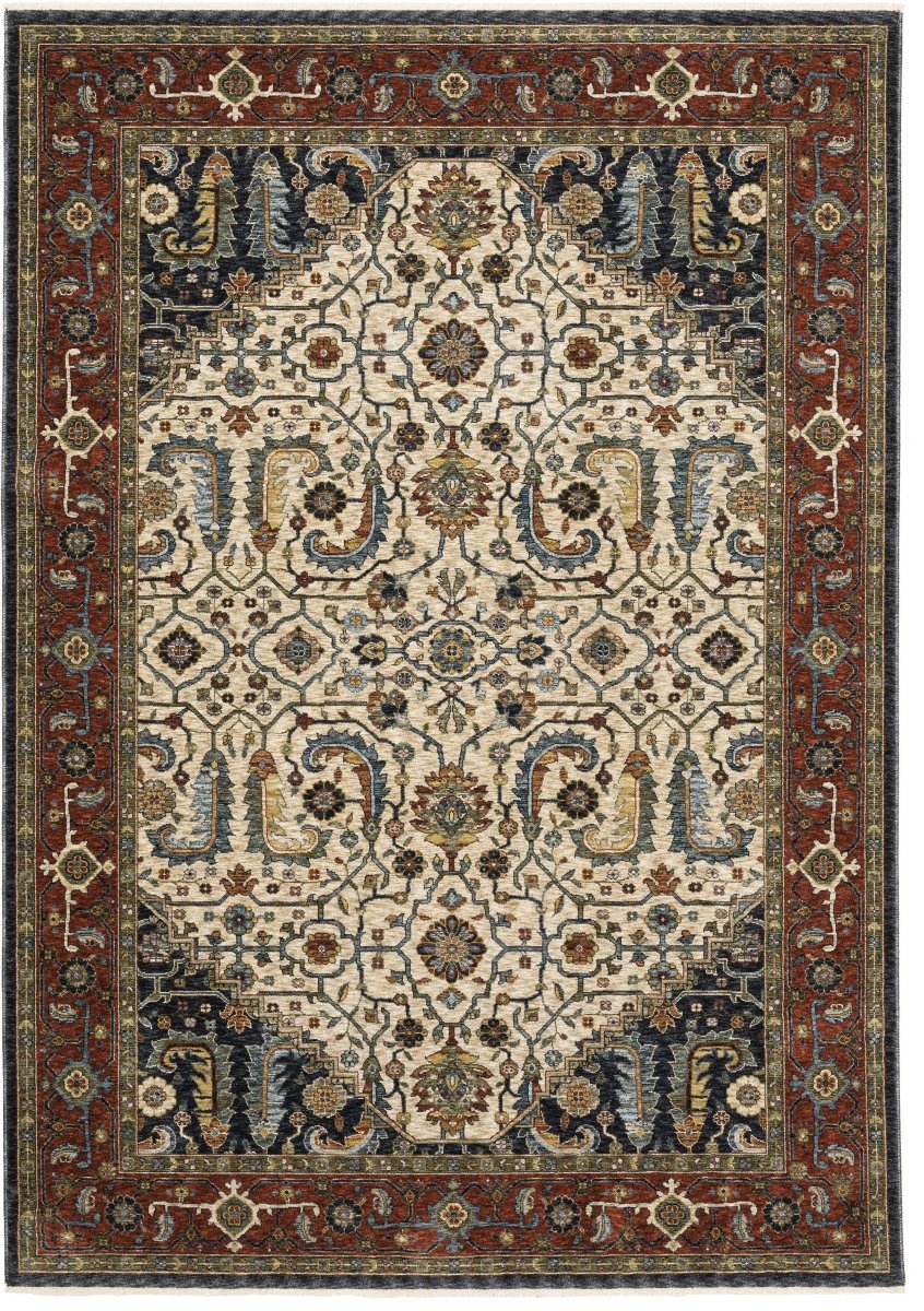 Oriental Weavers Sphinx Aberdeen 752W1 Ivory/ Red Rugs.