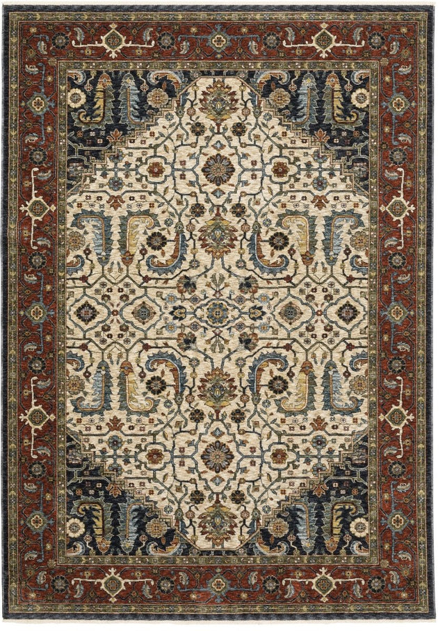 Oriental Weavers Sphinx Aberdeen 752W1 Ivory/ Red Rugs.