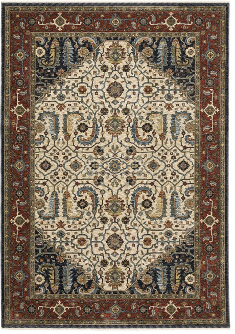Oriental Weavers Sphinx Aberdeen 752W1 Ivory/ Red Rugs.