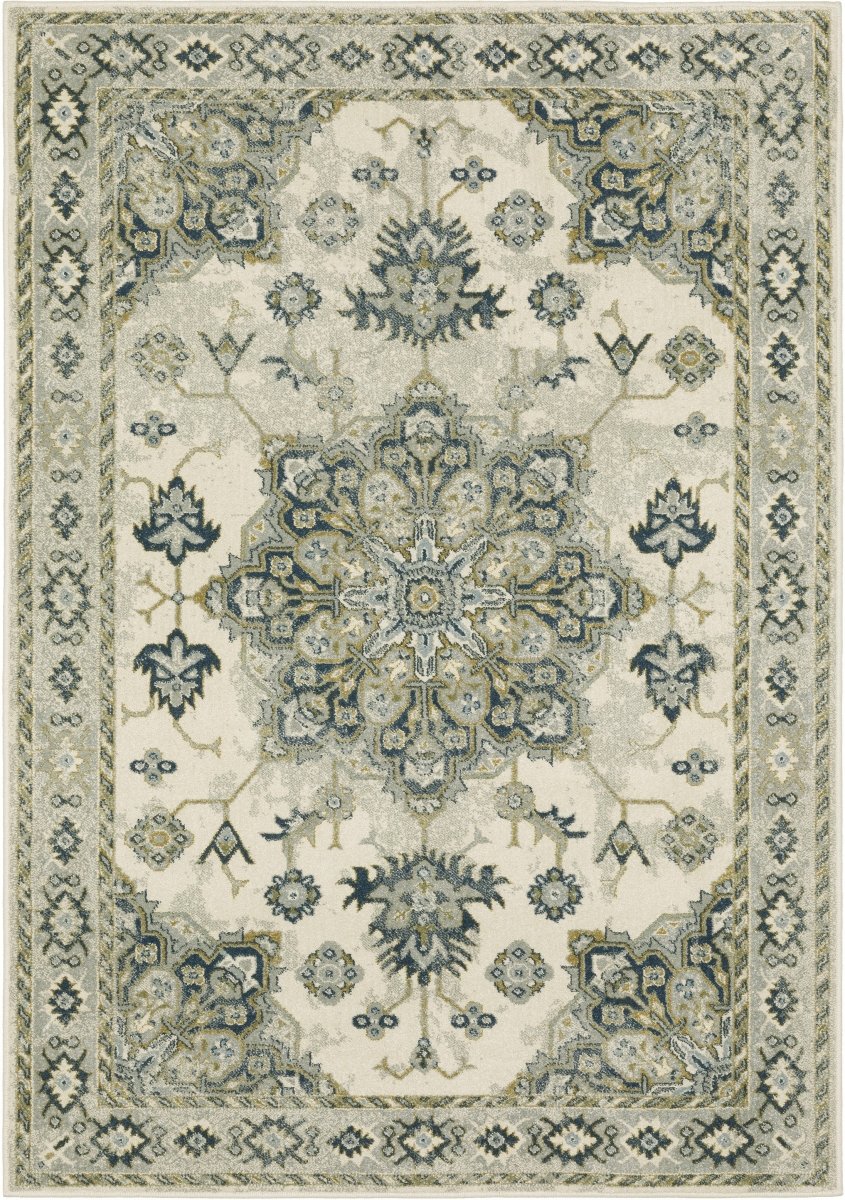 Oriental Weavers Sphinx Branson Br04B Ivory/ Blue Rugs.