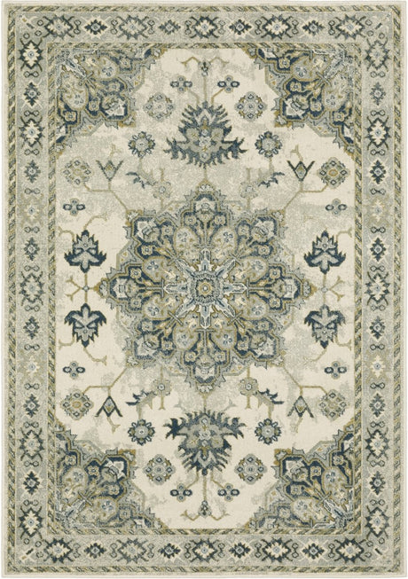 Oriental Weavers Sphinx Branson Br04B Ivory/ Blue Rugs.