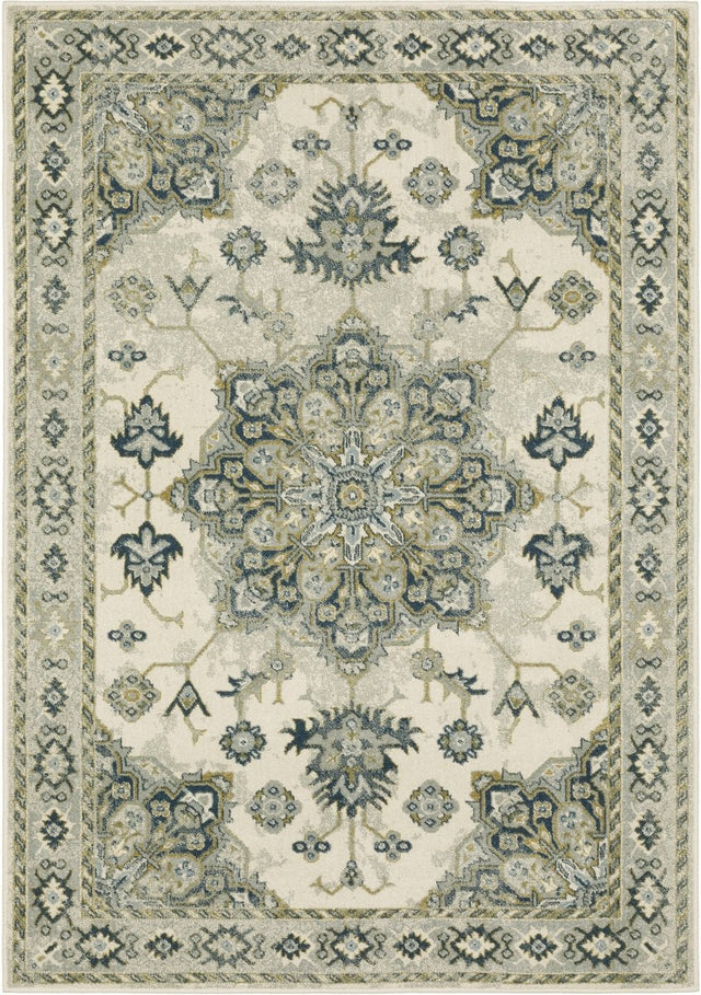Oriental Weavers Sphinx Branson Br04B Ivory/ Blue Rugs.
