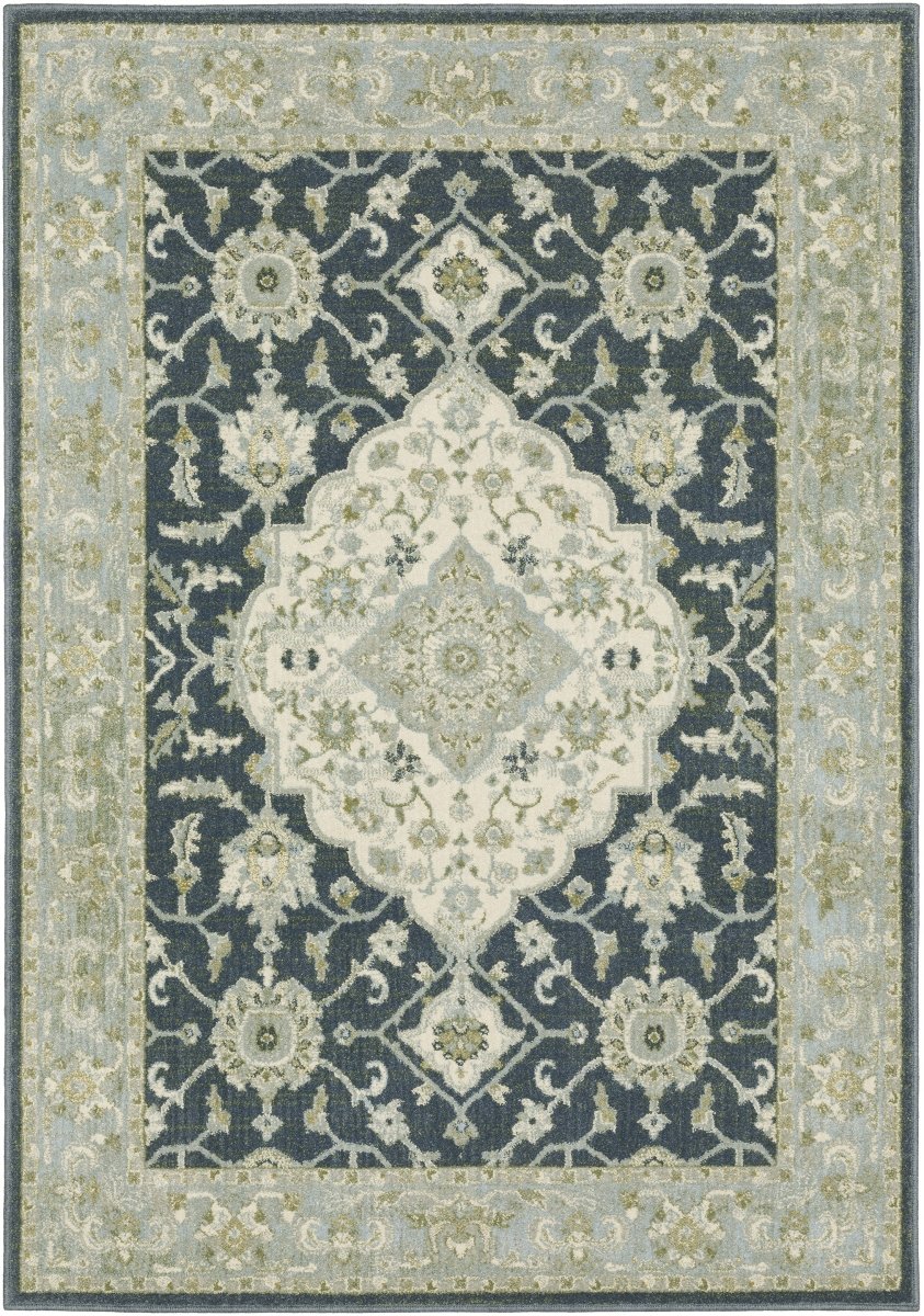Oriental Weavers Sphinx Branson Br05A Blue/ Ivory Rugs.