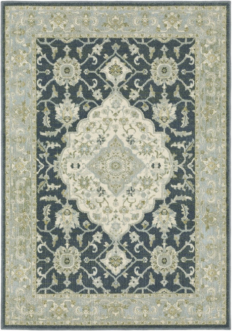 Oriental Weavers Sphinx Branson Br05A Blue/ Ivory Rugs.