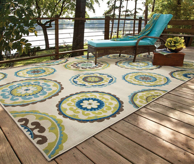 Oriental Weavers Sphinx Caspian 859J6 Ivory / Green Rugs.