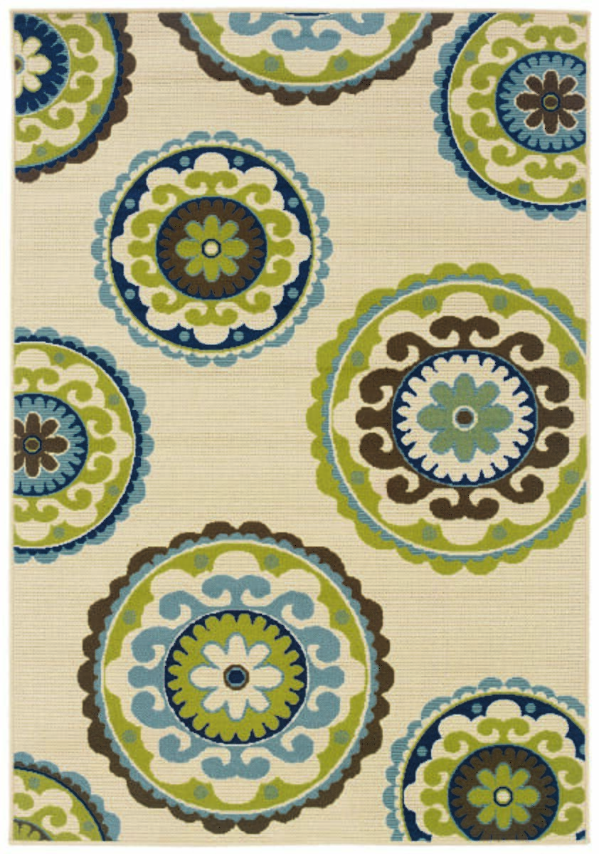 Oriental Weavers Sphinx Caspian 859J6 Ivory / Green Rugs.