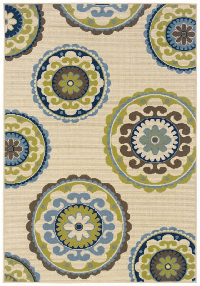 Oriental Weavers Sphinx Caspian 859J6 Ivory / Green Rugs.