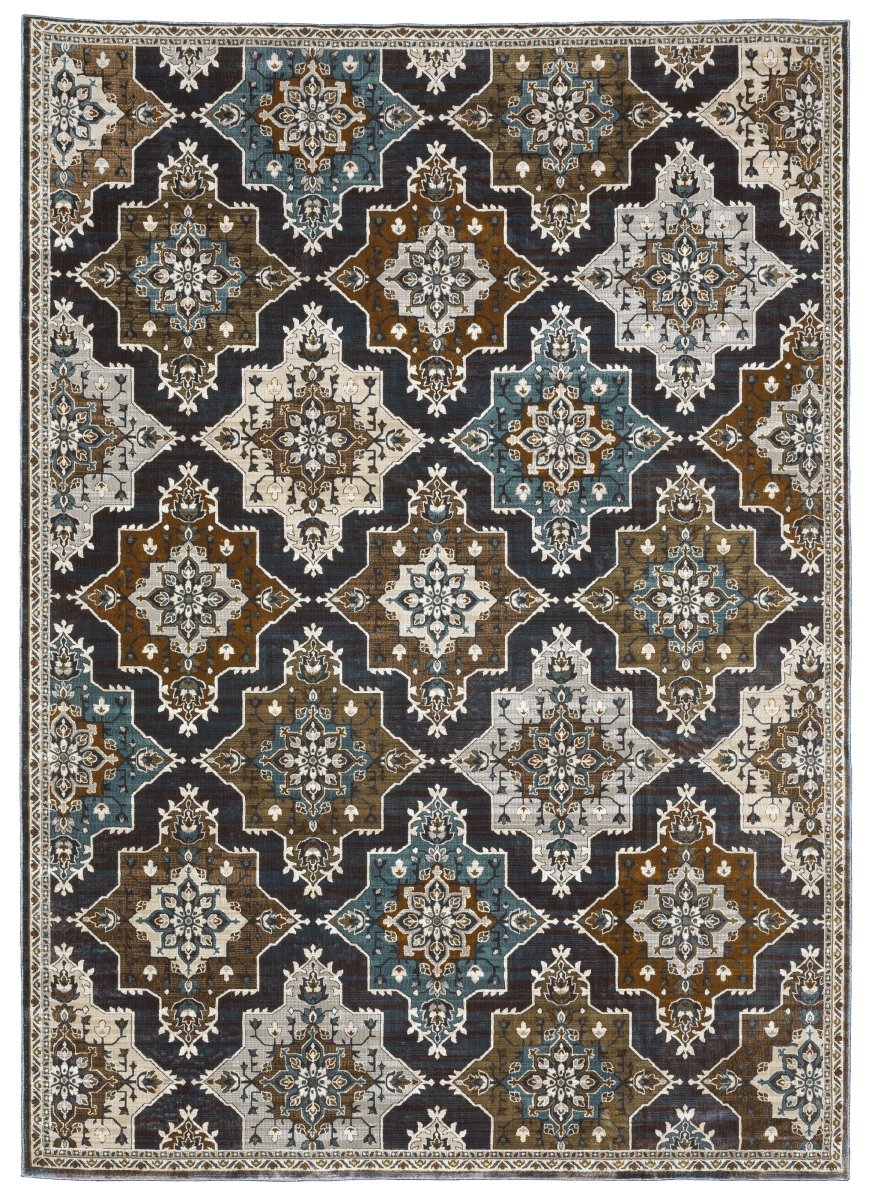 Oriental Weavers Sphinx Ellington Ell07 Blue/ Rust Rug.