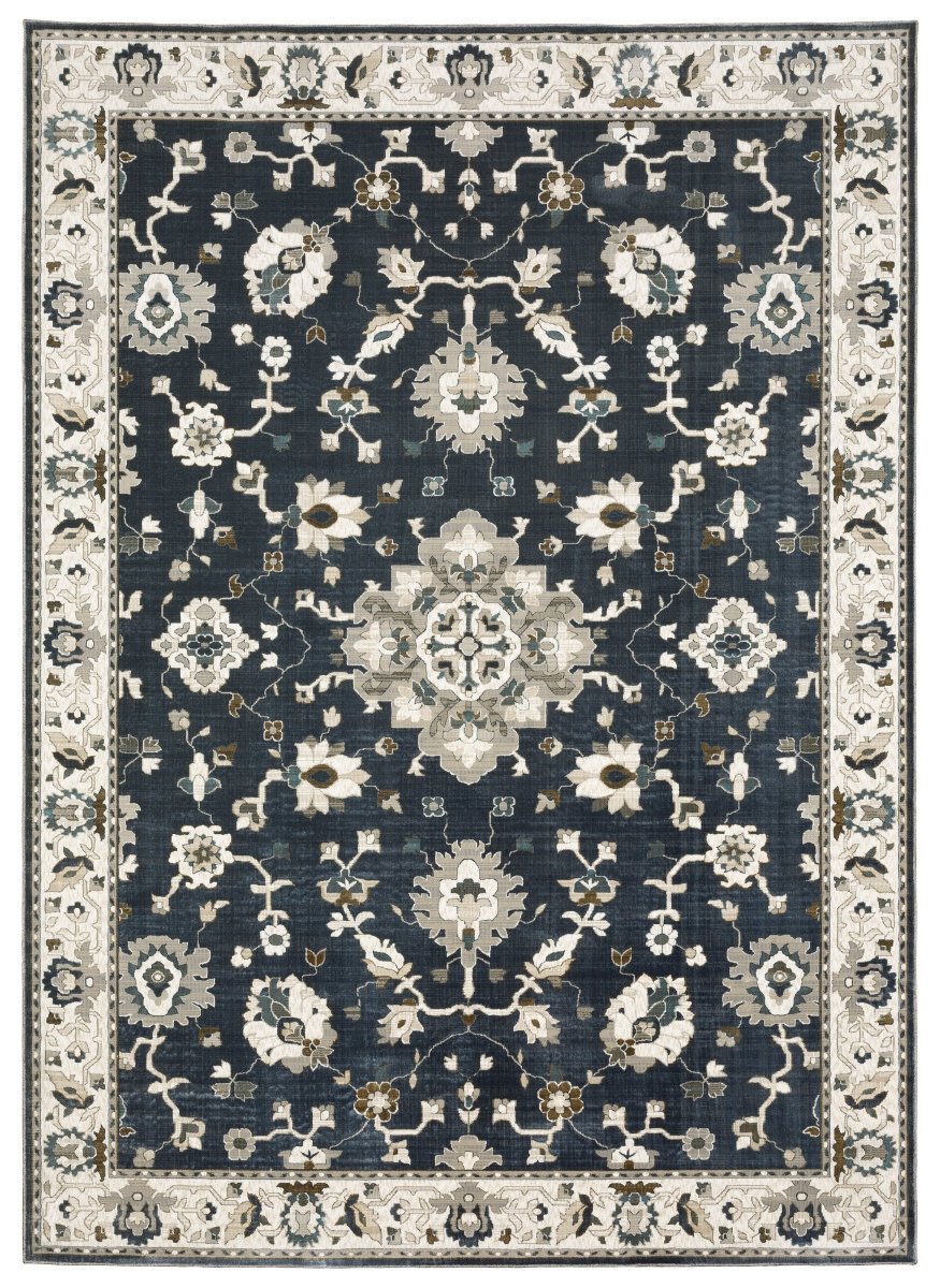 Oriental Weavers Sphinx Ellington Ell08 Blue/ Beige Rug.
