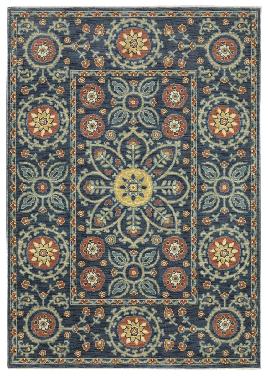 Oriental Weavers Sphinx Francesca Fr11B Blue/ Rust Rug.