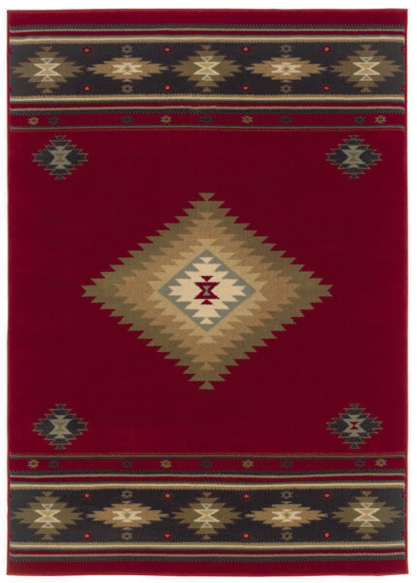Oriental Weavers Sphinx Hudson 087k1 Red / Green Rugs.