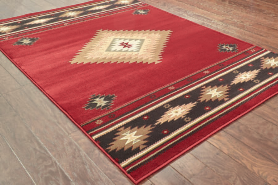 Oriental Weavers Sphinx Hudson 087k1 Red / Green Rugs.